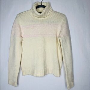 Lauren Ralph Lauren Womens Turtleneck Cream Pink Stripe English Countryside